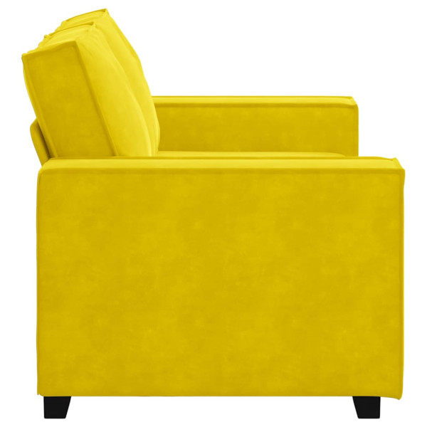 Sofá de 2 lugares veludo 120 cm amarelo M 5