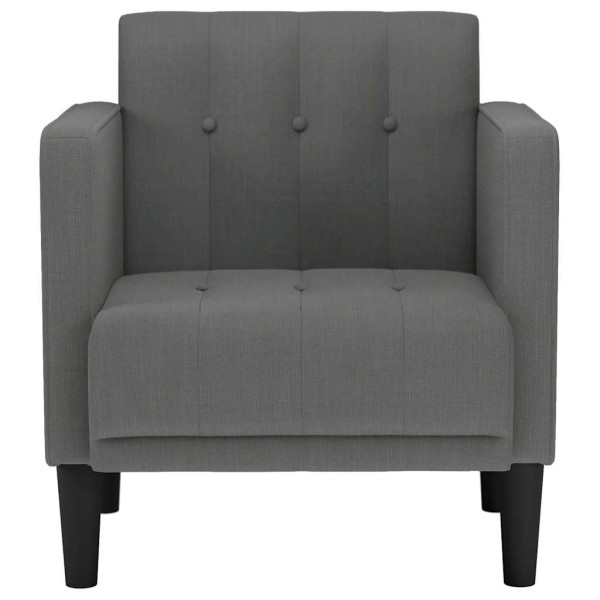 Sillón con reposabrazos de tela gris oscuro 53 cm M 3