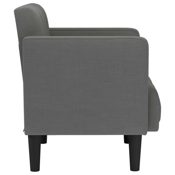 Sillón con reposabrazos de tela gris oscuro 53 cm M 4