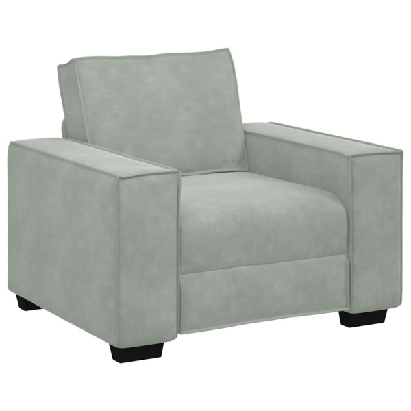 Sillón sofá gris claro 59 cm terciopelo M 2