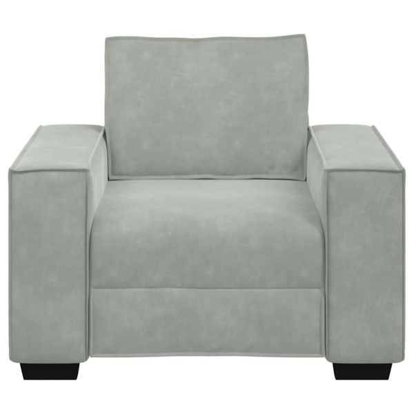 Sillón sofá gris claro 59 cm terciopelo M 4