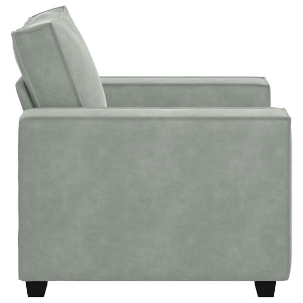 Sillón sofá gris claro 59 cm terciopelo M 5