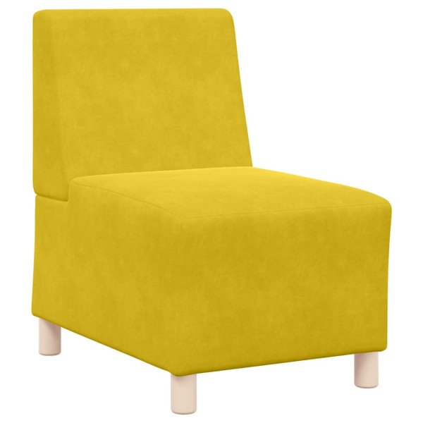 Poltrona sem braços 55 cm veludo amarelo M 2