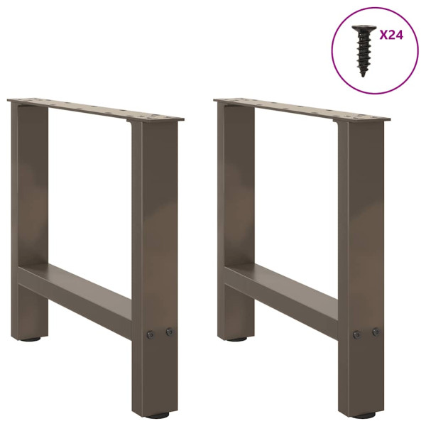 Pés para mesa de centro em aço natural. 2 peças. 50x (42-43) cm. aço M 4