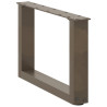 Pés para mesa de centro em formato de U. 2 peças. aço natural. 50x(30-31) cm. aço 4