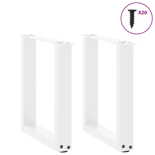 Pés para mesa de centro em formato de U. 2 peças. branco. 38x(42-43) cm. aço M 3