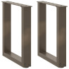 Pés para mesa de centro em formato de U. 2 peças. aço natural. 28 x (42-43) cm. aço 1