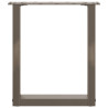 Pés para mesa de centro em formato de U. 2 peças. aço natural. 28 x (42-43) cm. aço 5