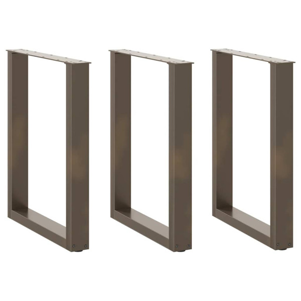 Patas mesa centro forma U 3uds acero natural 70x(72-73)cm acero D