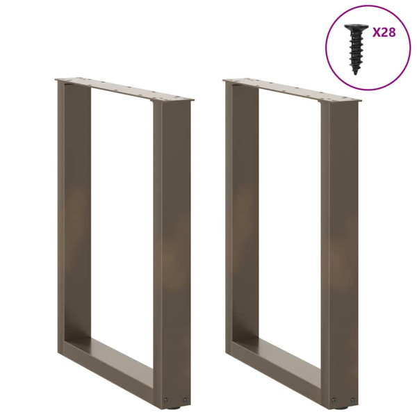 Pés para mesa de jantar em formato de U. 2 peças. aço natural. 70x(72-73) cm. aço M 3