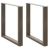 Pés para mesa de jantar em formato de U. 2 peças. aço natural. 80x(72-73) cm. aço 1