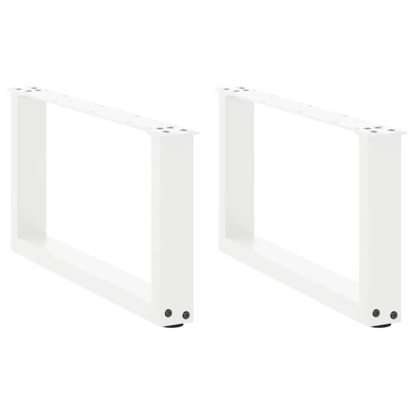 Patas de mesa de centro forma U 2uds acero blanco 70x(30-31) cm D
