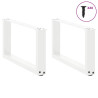 Patas de mesa de centro forma U 2uds acero blanco 70x(30-31) cm 3