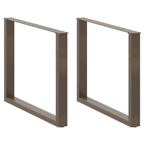 Patas mesa comedor forma U 3uds acero natural 100x(72-73) cm D