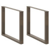 Pés para mesa de jantar em formato de U. 3 peças. aço natural. 100x(72-73) cm. aço 1