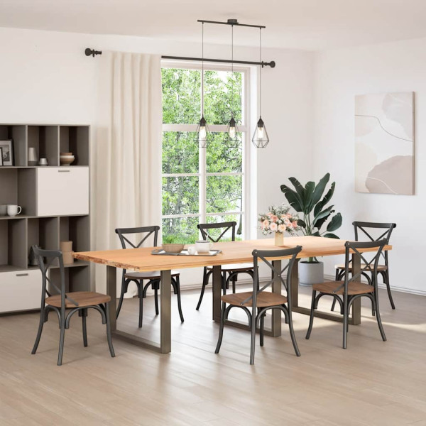 Patas mesa comedor forma U 3uds acero natural 100x(72-73) cm M 2