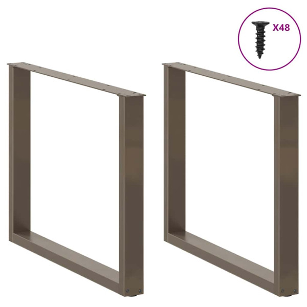 Pés para mesa de jantar em formato de U. 3 peças. aço natural. 100x(72-73) cm. aço M 3