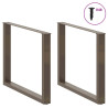 Pés para mesa de jantar em formato de U. 3 peças. aço natural. 100x(72-73) cm. aço 3