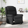 Sillón reclinable eléctrico cuero sintético negro brillante 2
