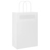 Bolsas de papel con asas 50 uds blanca 21x11x31 cm 3