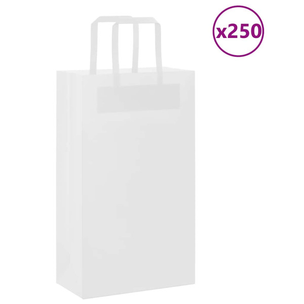 Bolsas de papel kraft con asas 250 uds blanca 21x11x36 cm D
