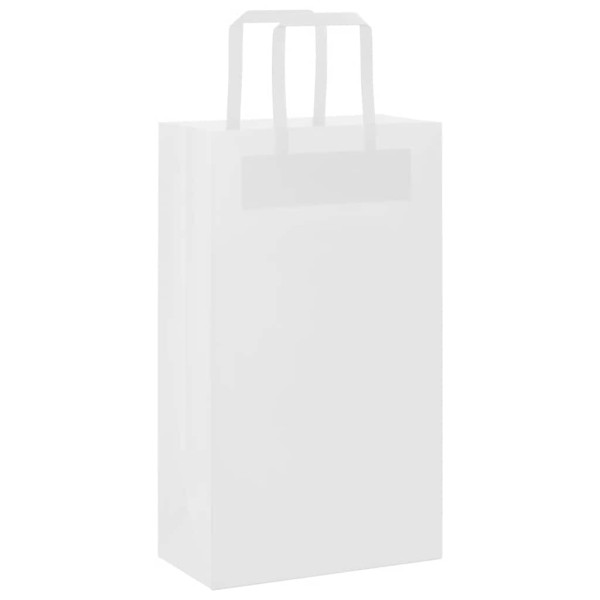 Sacos de papel 250 unid com alças branco 21x11x36 cm M 3