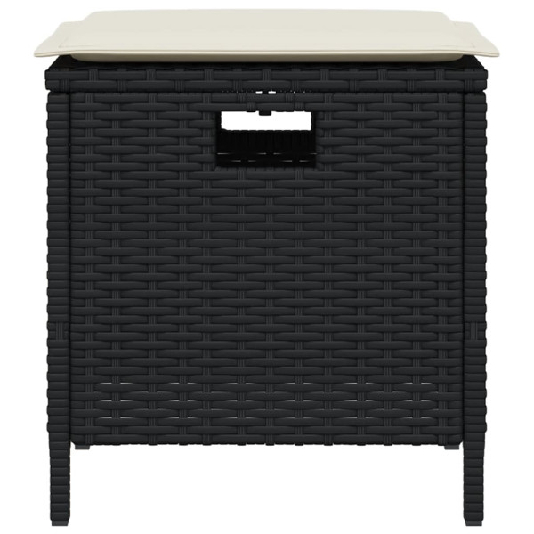 Set de muebles jardín 5 pzas con cojines ratán sintético negro M 4