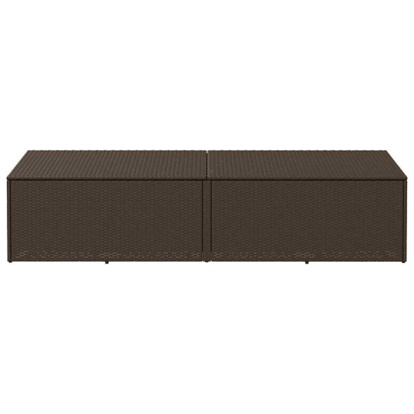 Caixa de arrumação para jardim 220x50x58 cm vime PE castanho M 3