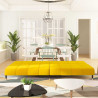 Sofá-cama de 2 lugares veludo amarelo 3