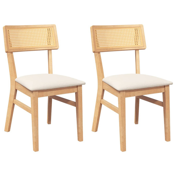 Cadeiras de jantar com almofadões 2 pcs madeira maciça M 2