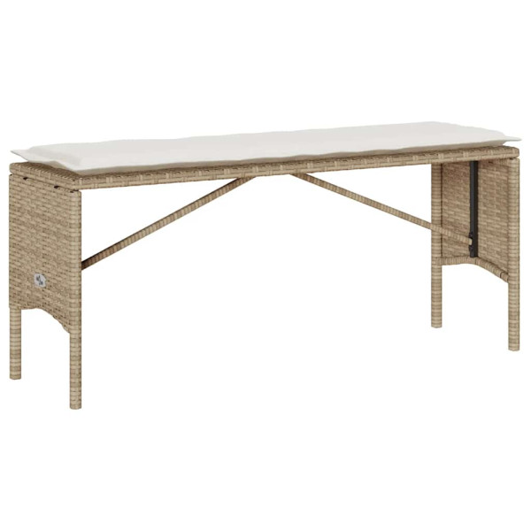 Set comedor de jardín 3 pzas con cojines ratán sintético beige M 5