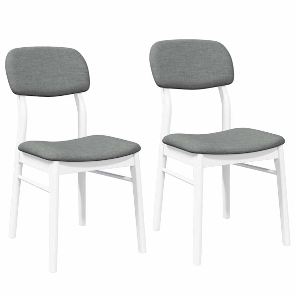 Cadeiras de jantar com almofadões 2 pcs madeira maciça branco M 2