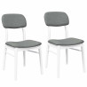 Sillas de comedor con cojines 2uds madera maciza blanco caucho 2
