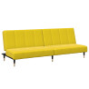 Sofá-cama 2 lugares c/ apoio de pés veludo amarelo 4