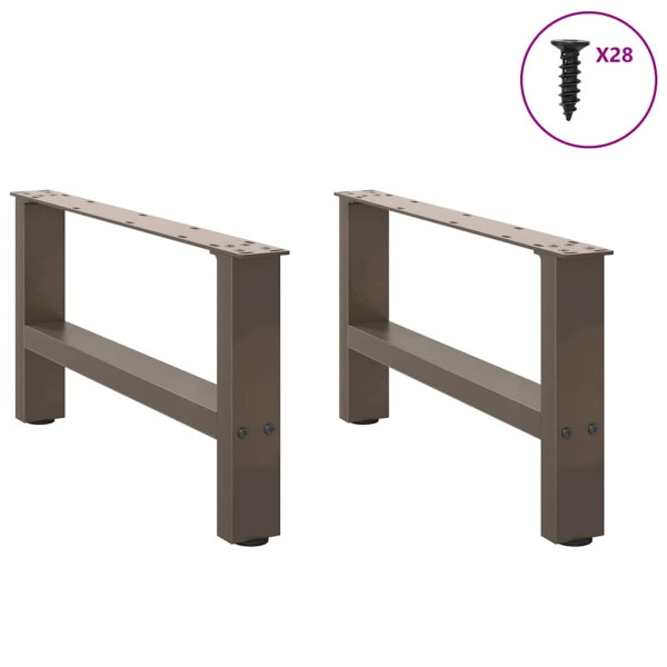 Patas para mesa de centro de acero natural 2 uds 70x(30-31) cm M 4