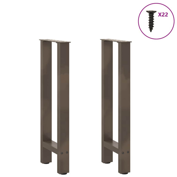 Patas para mesa de centro de acero natural 2 uds 38x(72-73) cm M 3