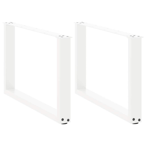 Patas de mesa de centro forma U 2uds acero blanco 60x(42-43) cm D