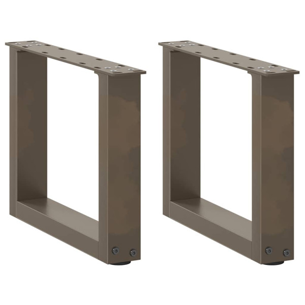 Patas de mesa centro forma U 2uds acero natural 40x(30-31) cm D