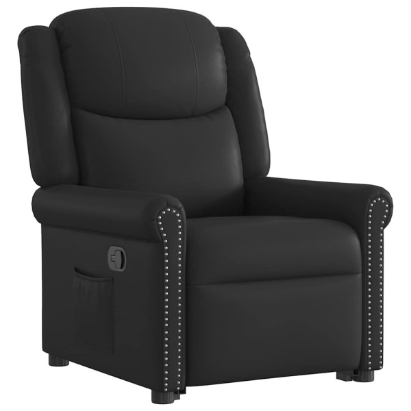 Sillón reclinable vertical de cuero sintético negro brillante M 4