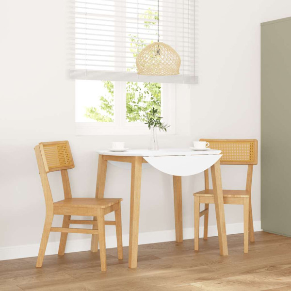 Sillas de comedor 2 unidades madera maciza de caucho D