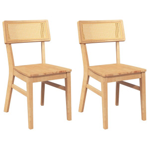 Cadeiras de jantar 2 pcs madeira de seringueira maciça H