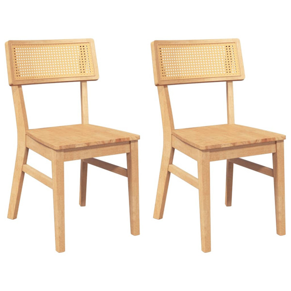 Sillas de comedor 2 unidades madera maciza de caucho M 2