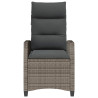 Silla de jardín reclinable con mesa auxiliar ratán gris 5