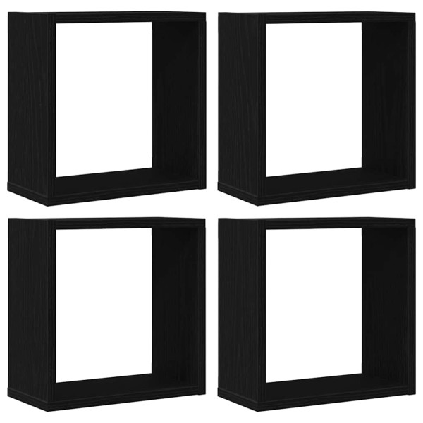 Estantes cúbicos de pared 4 uds roble negro 30x15x30 cm M 2