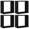 Estantes cúbicos de pared 4 uds roble negro 30x15x30 cm 2