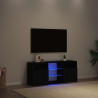 Mueble de TV con luces LED roble negro 120x30x50 cm 1