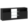Mueble de TV con luces LED roble negro 120x30x50 cm 3