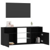 Mueble de TV con luces LED roble negro 120x30x50 cm 5
