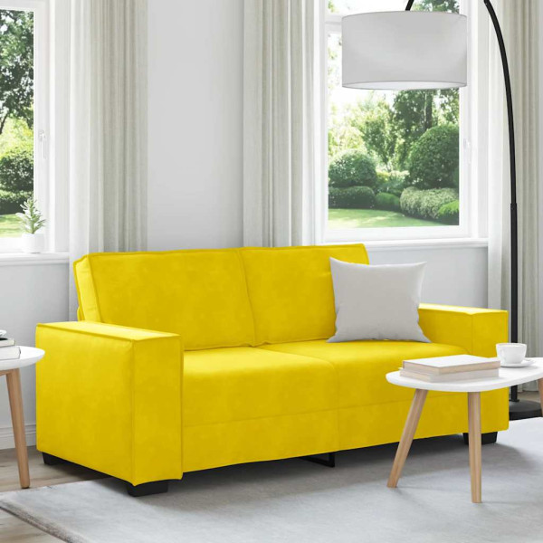 Sofá de 2 plazas terciopelo amarillo 140 cm D
