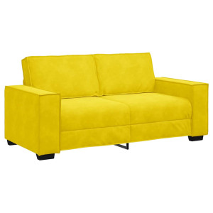 Sofá de 2 plazas terciopelo amarillo 140 cm H